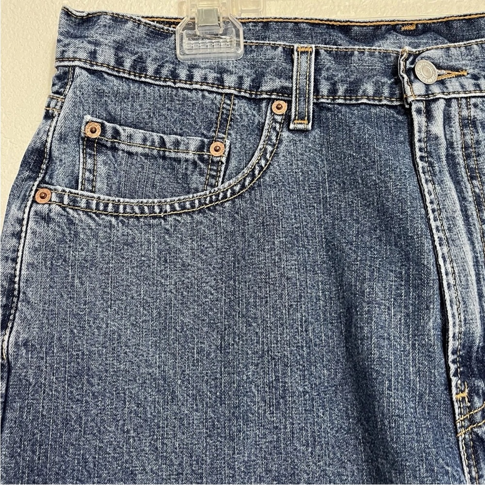 Levi's 569 Denim Blue Jean Shorts Jorts Loose Straight Fit Y2K Size 34 - Picture 2 of 7